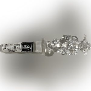 💥NWT Wine Stopper Mikasa Crystal Fruit Collection Grape & Leaf Diamond Fire